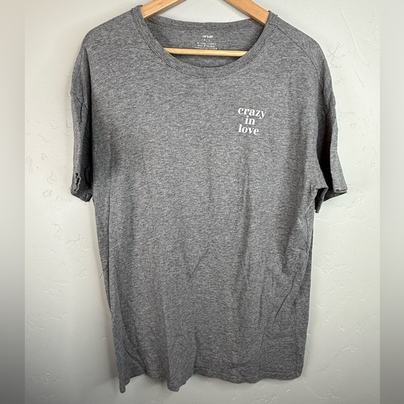 Aerie Crazy in Love Distressed Oversized Tee Gray Small - Picture 3 of 10
